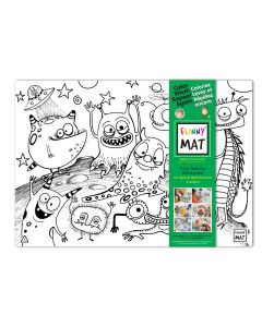 Funny Mat tabletop coloring mat, aliens