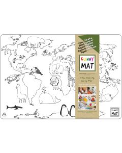 Funny Mat coloring tabletop mat, animal world