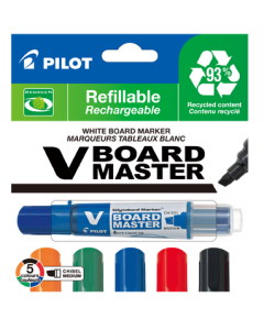 Pilot VBoard Master White board marker set, chisel tip