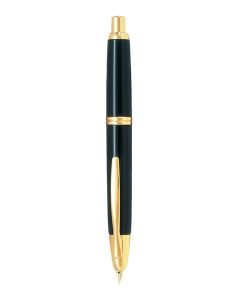 Capless Fountain Pen Gold Trim Black