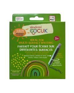 Akademi Cocuk Crayons lavables pour Funny Mat, pqt de 6