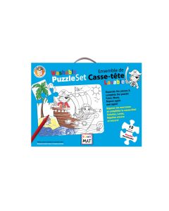 Funny Mat washable coloring puzzle set, pirates