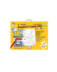 Funny Mat washable coloring puzzle set, vehicles