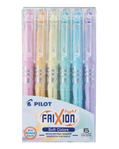 Frixion Light erasable highlighters, pastel, set of 6