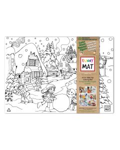 Funny Mat tabletop coloring mat, recycled PP, winter