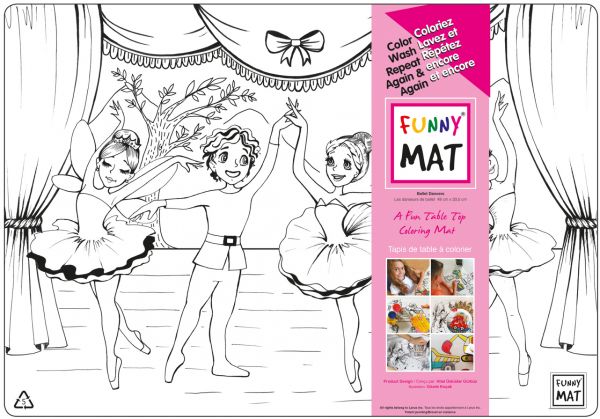 Table Top Colouring Mat, Ballet Dancers Table Top Colouring Mat, Ballet Dancers