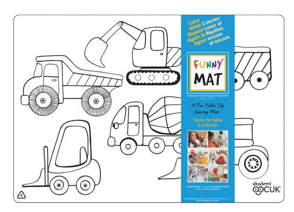 Table Top Colouring Mat, Construction Table Top Colouring Mat, Construction