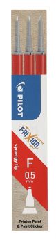Recharge pour Frixion Point et Frixion Point Clicker, 0,5mm, rouge, paquet de 3