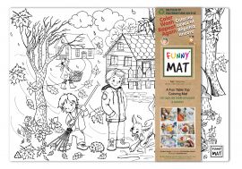 Funny Mat tabletop coloring mat, recycled PP, fall