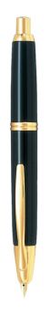 Capless Fountain Pen Gold Trim Black