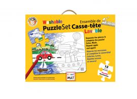 Funny Mat ensemble casse-tête lavable à colorier, véhicules