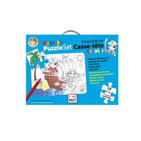 Funny Mat washable coloring puzzle set, pirates