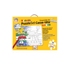 Funny Mat washable coloring puzzle set, vehicles