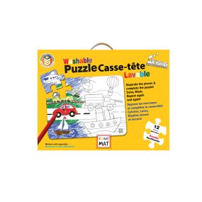 Funny Mat washable coloring puzzle, vehicles